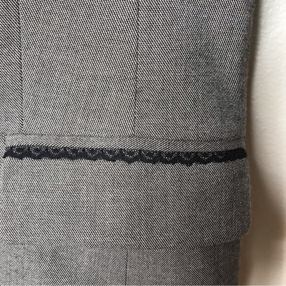 Apostrophe Two Button Lace Detail Pockets Gray Black Blazer Jacket Women Size 14 - Picture 4 of 15